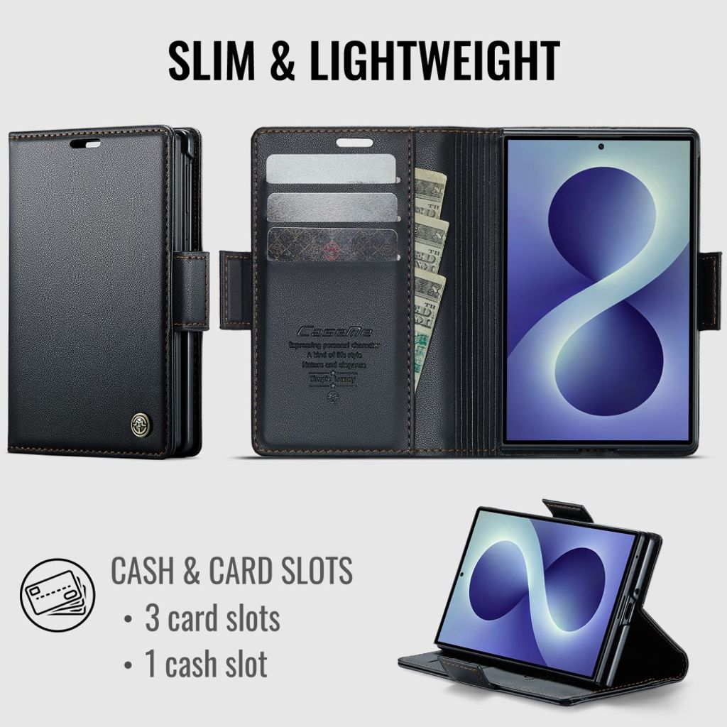 CASEME Samsung Galaxy Z Fold8 Flip Cover med RFID blokering - Sort