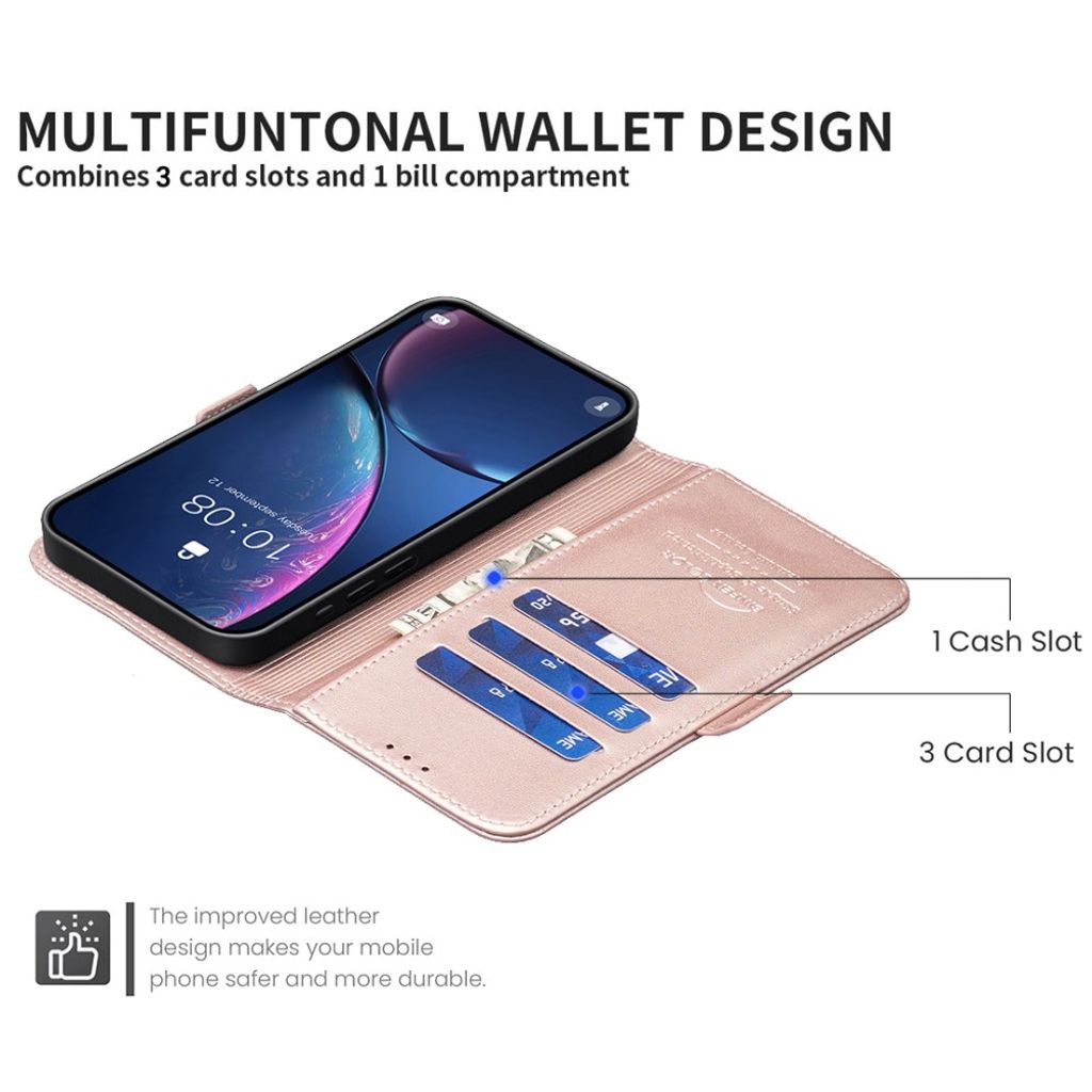 iPhone 18 Pro/17 Pro Lompakkokotelo magneettisella sulkimella - Vaaleanpunainen