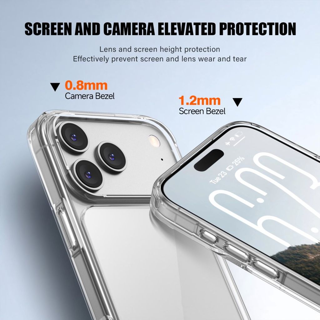 IPAKY iPhone 18 Pro Max/17 Pro Max kuori iskunkestävä - läpinäkyvä