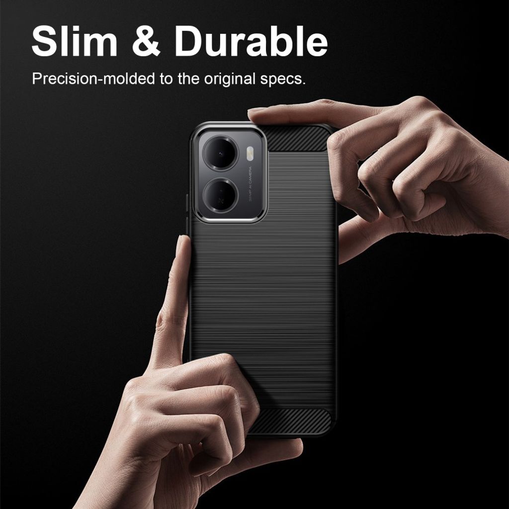 Xiaomi Poco C85x 5G/Redmi A7 Pro Skal Kolfibertextur - Svart