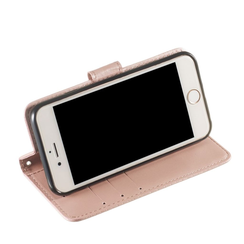 iPhone 6/6s Lommeboketui med Stativ - Rose gull