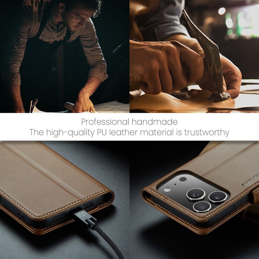 CASEME iPhone 17 Pro Max Etui med Kortspor - Brun