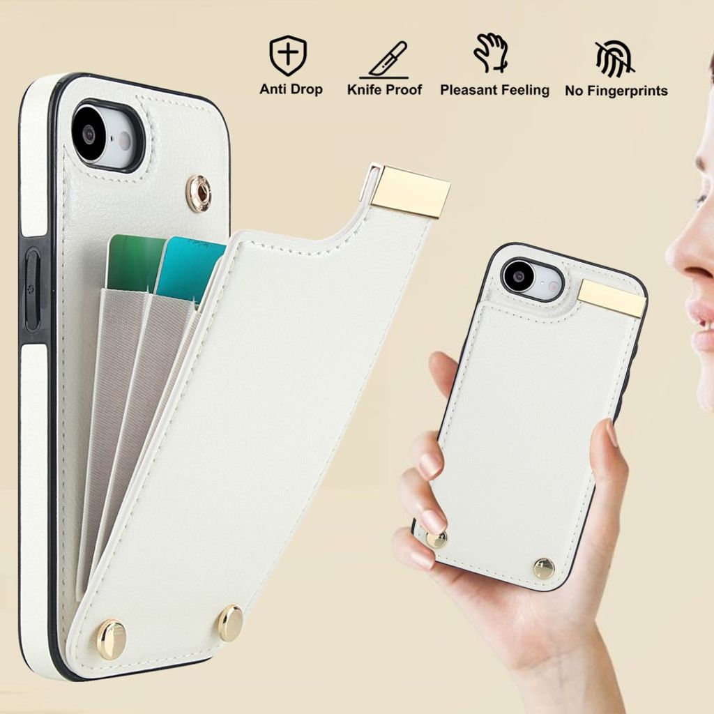 iPhone 16e Case with Card Holder - White