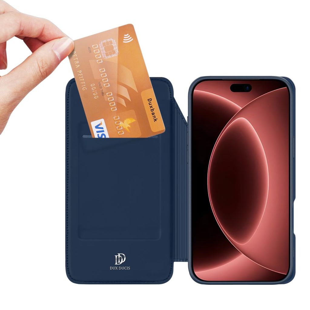 Dux Ducis iPhone 18 Pro Max / 17 Pro Max Fodral med Korthållare - Blå