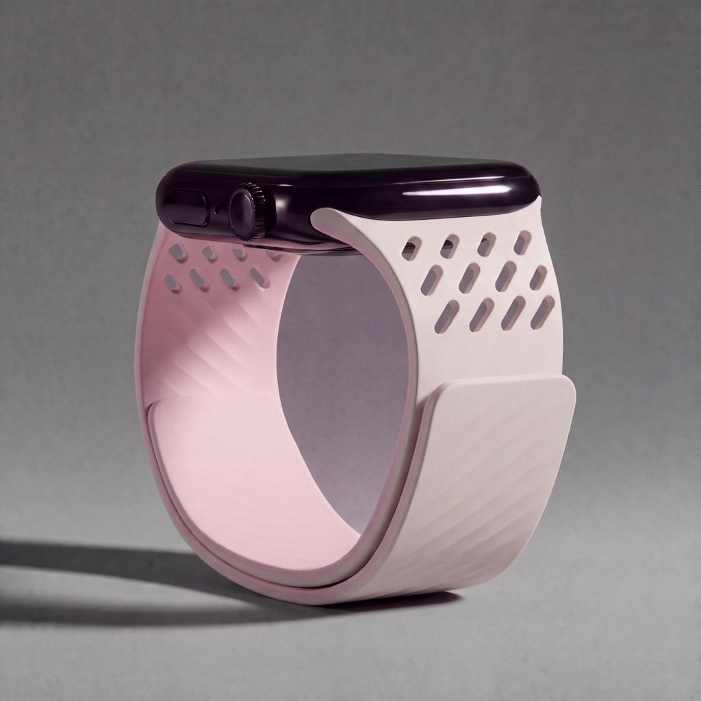 Apple Watch 42 / 41/ 40 / 38mm Klockarmband i Silikon - Vit/Rosa