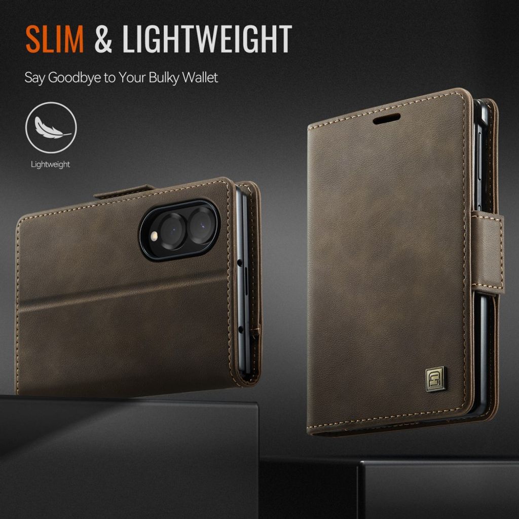 AUTSPACE Samsung Galaxy Z Fold8 Lompakkokotelo PU-nahka RFID-suojattu - Tummanruskea