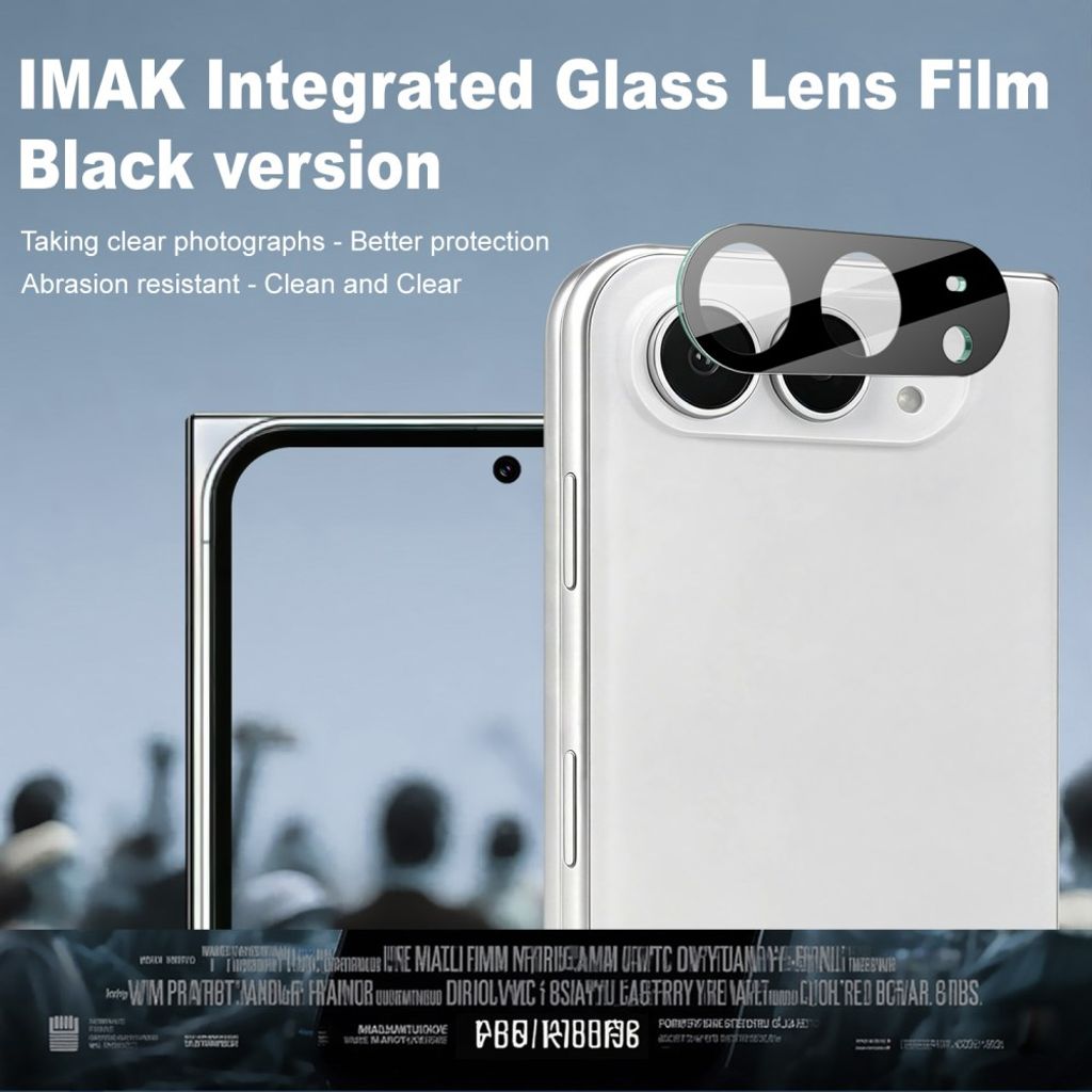 IMAK iPhone Fold Linssinsuoja Karkaistu Lasi + Akryylisuoja - Musta