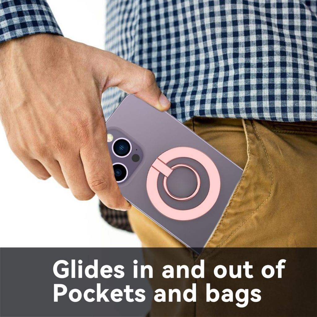 A675 magnetic phone ring holder – pink