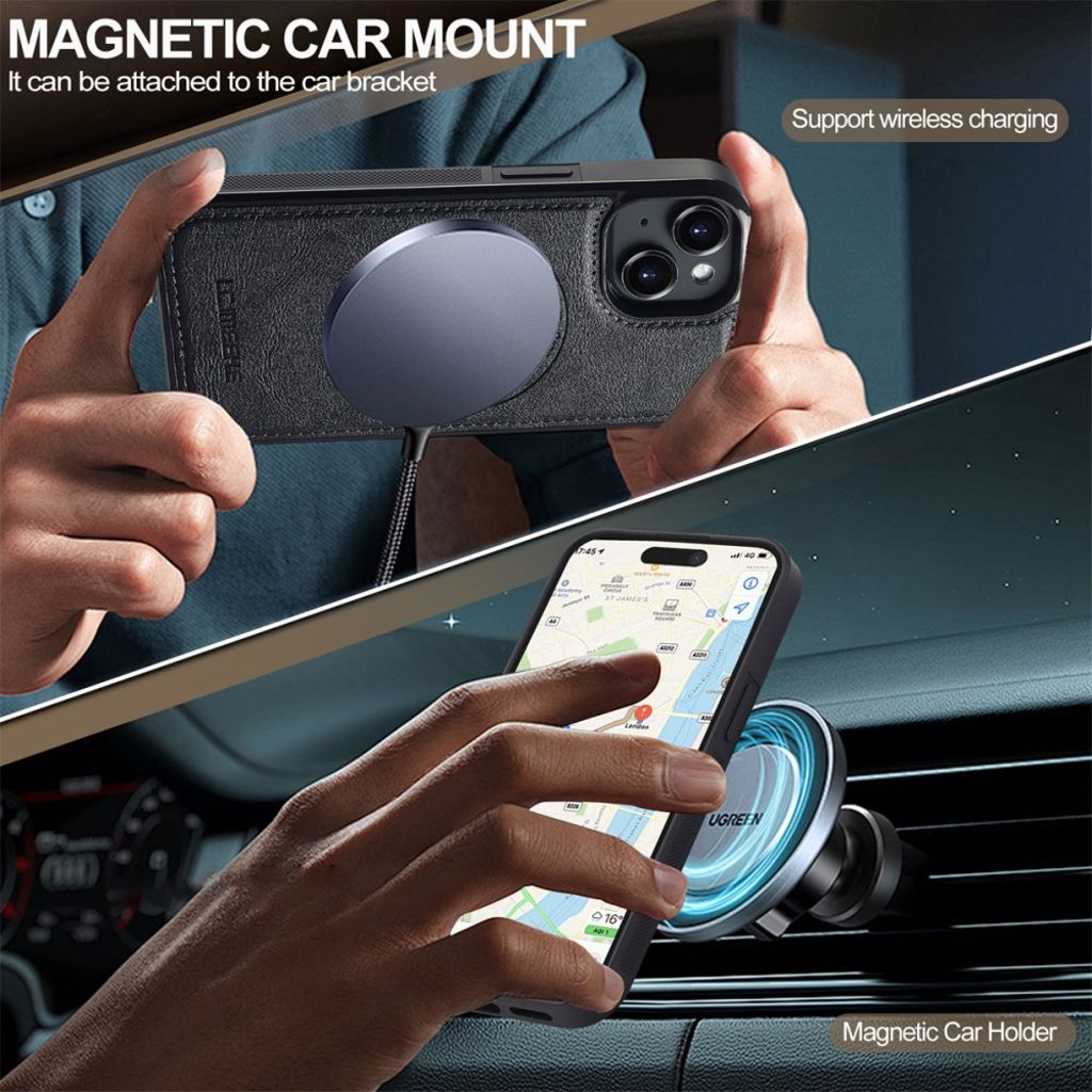 LC.IMEEKE iPhone 13 MagSafe-yhteensopiva kuori - Musta