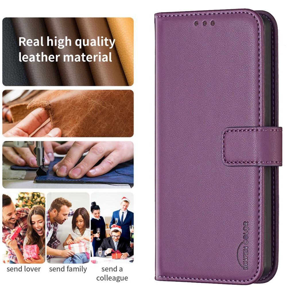 BINFEN COLOR iPhone 14 Pro Max Wallet Cover - Dark Purple