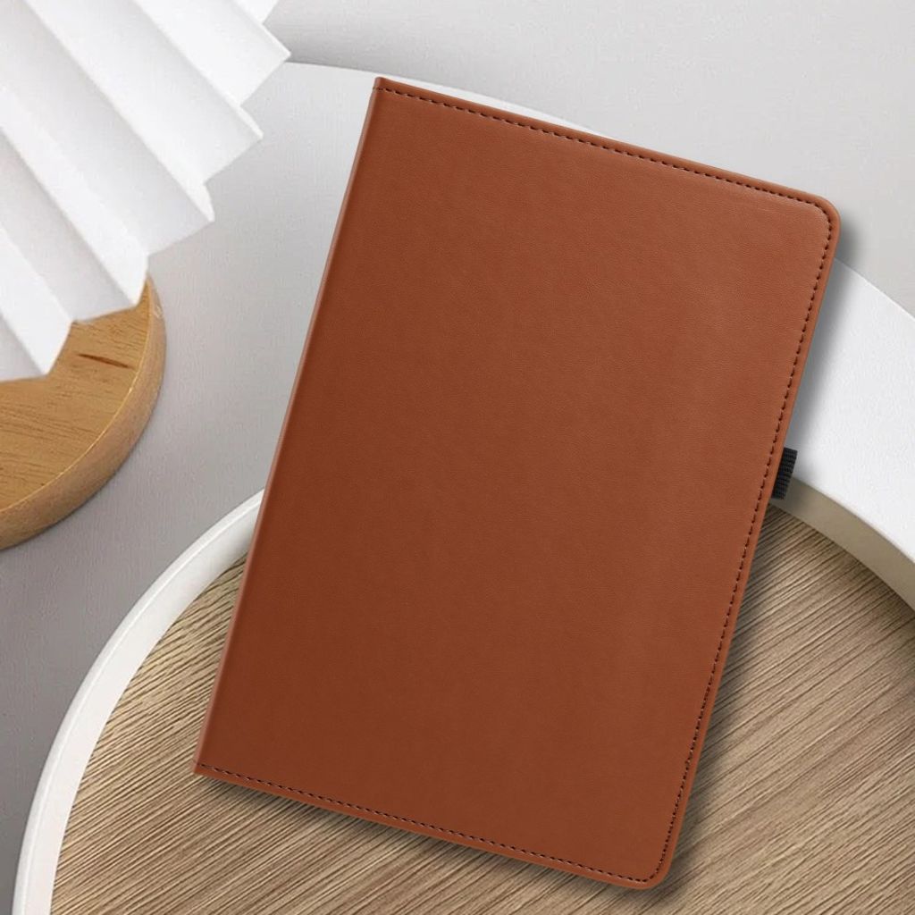 Samsung Galaxy Tab S12 Plus Fodral med Roterbart Stativ - Brun