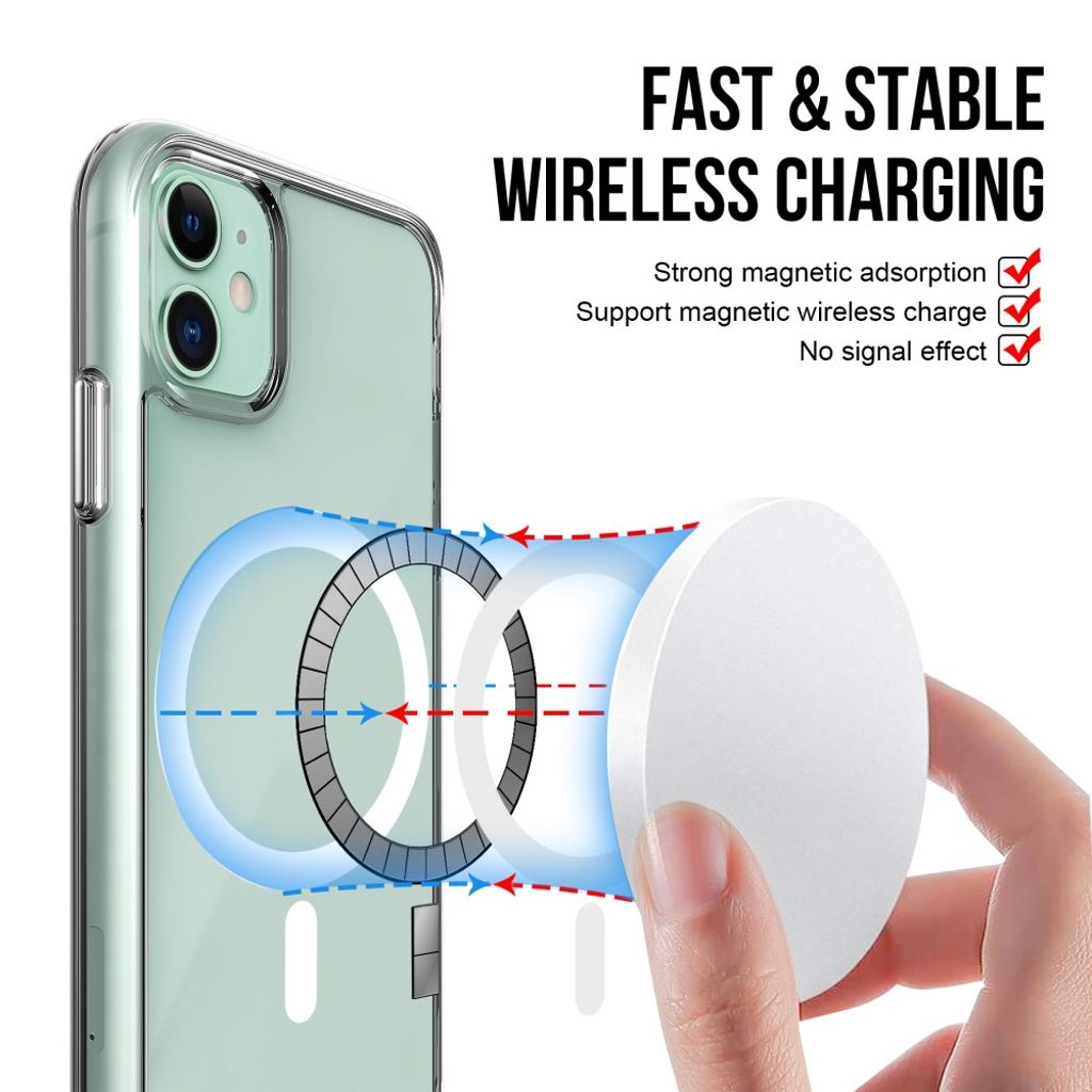 iPhone 11 Kuori MagSafe-yhteensopiva - Läpinäkyvä