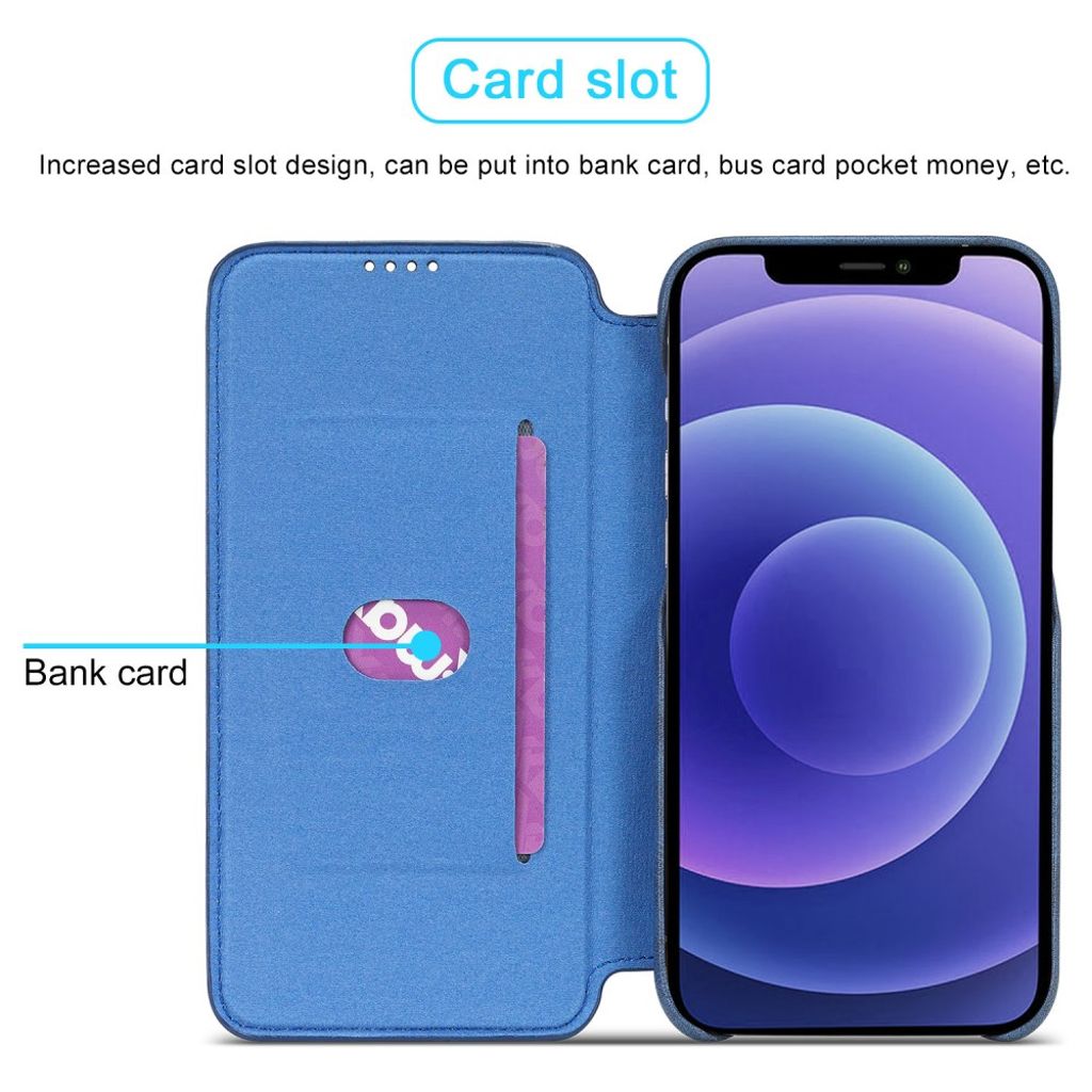 LC.IMEEKE Retro Style Pungetui for iPhone 13 Mini – Blå