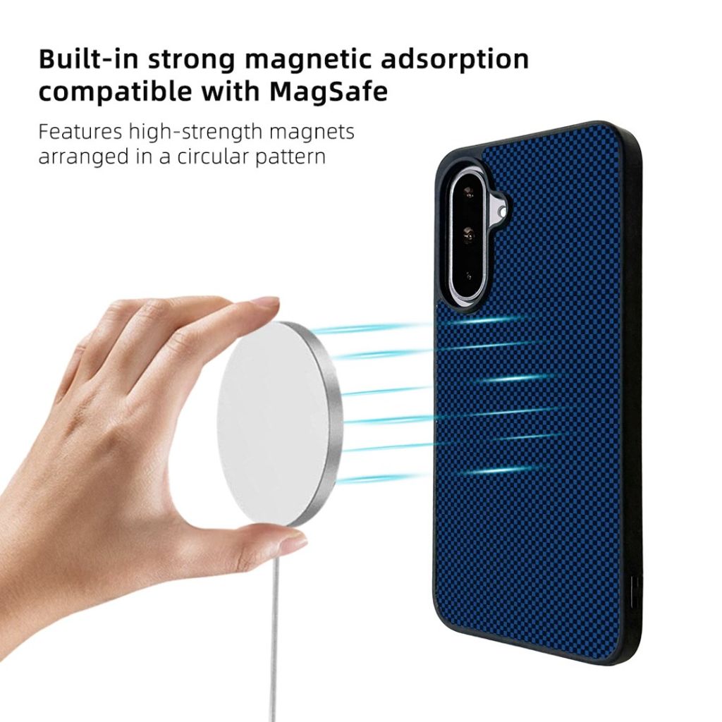 Samsung Galaxy A27 EYCASE Kevlar Series MagSafe-kompatibel Deksel – Mørkblå