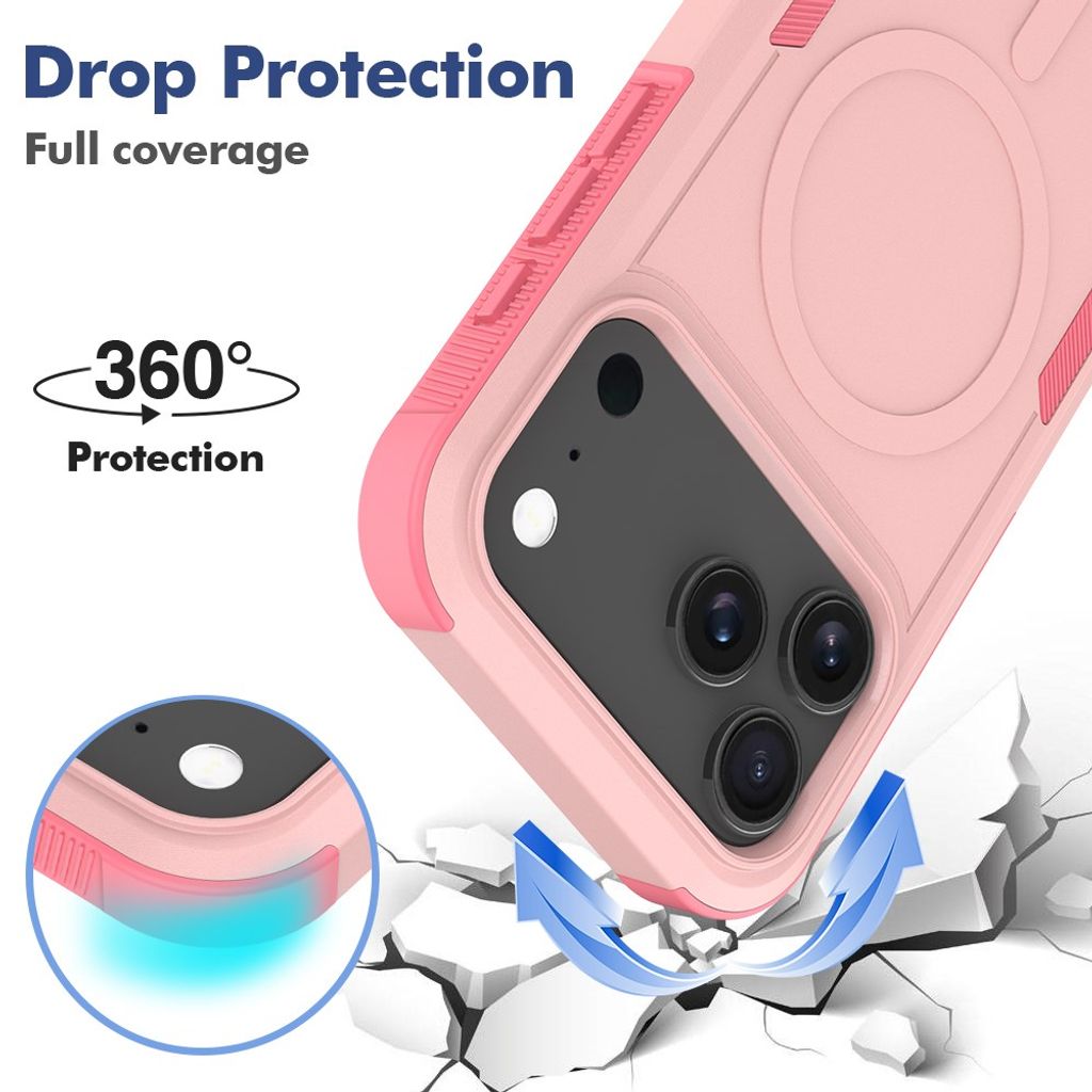 iPhone 17 Pro Max MagSafe Deksel Støtsikkert - Rosa