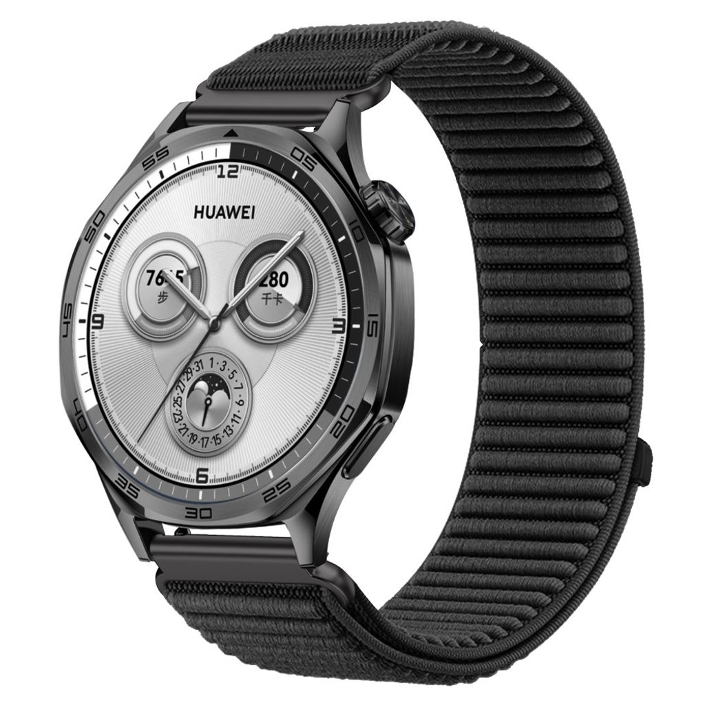Huawei Watch GT5/GT5 Pro/GT4/GT3 Pro jne. kellon ranneke nailonia – musta