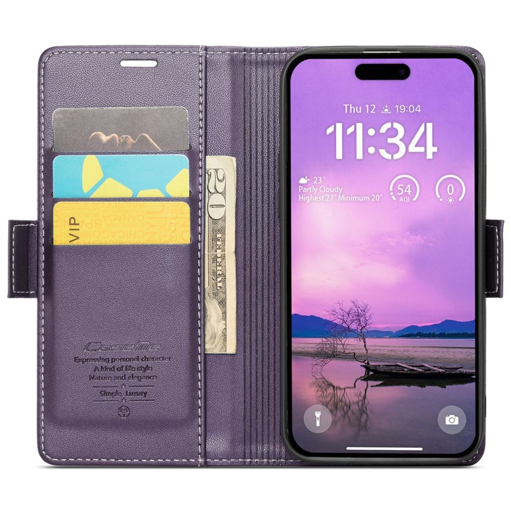 CASEME iPhone 16 Plus Cover with Card Slots - Purple