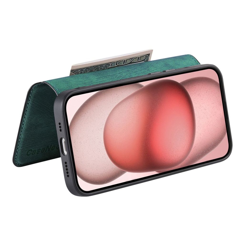 CASENEO iPhone 14 Plus Plånboksfodral Avtagbar Plånbok – Grön