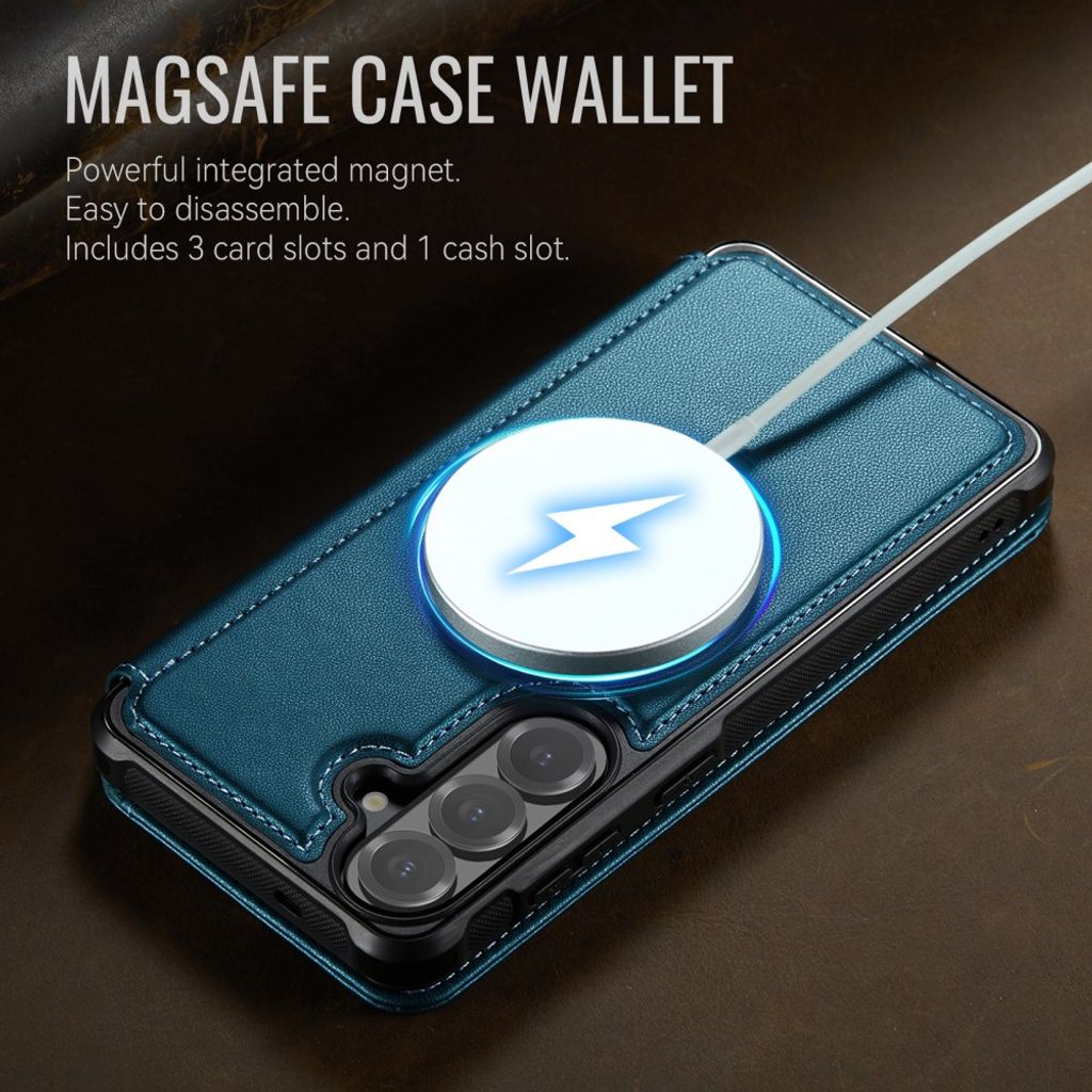 CASEME 053  Samsung Galaxy S25 FE  Flip Cover MagSafe RFID-blokerende - Blå