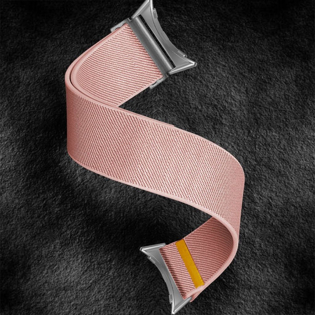 Google Pixel Watch 3 45 mm Kellonranneke, Nylon - Vaaleanpunainen