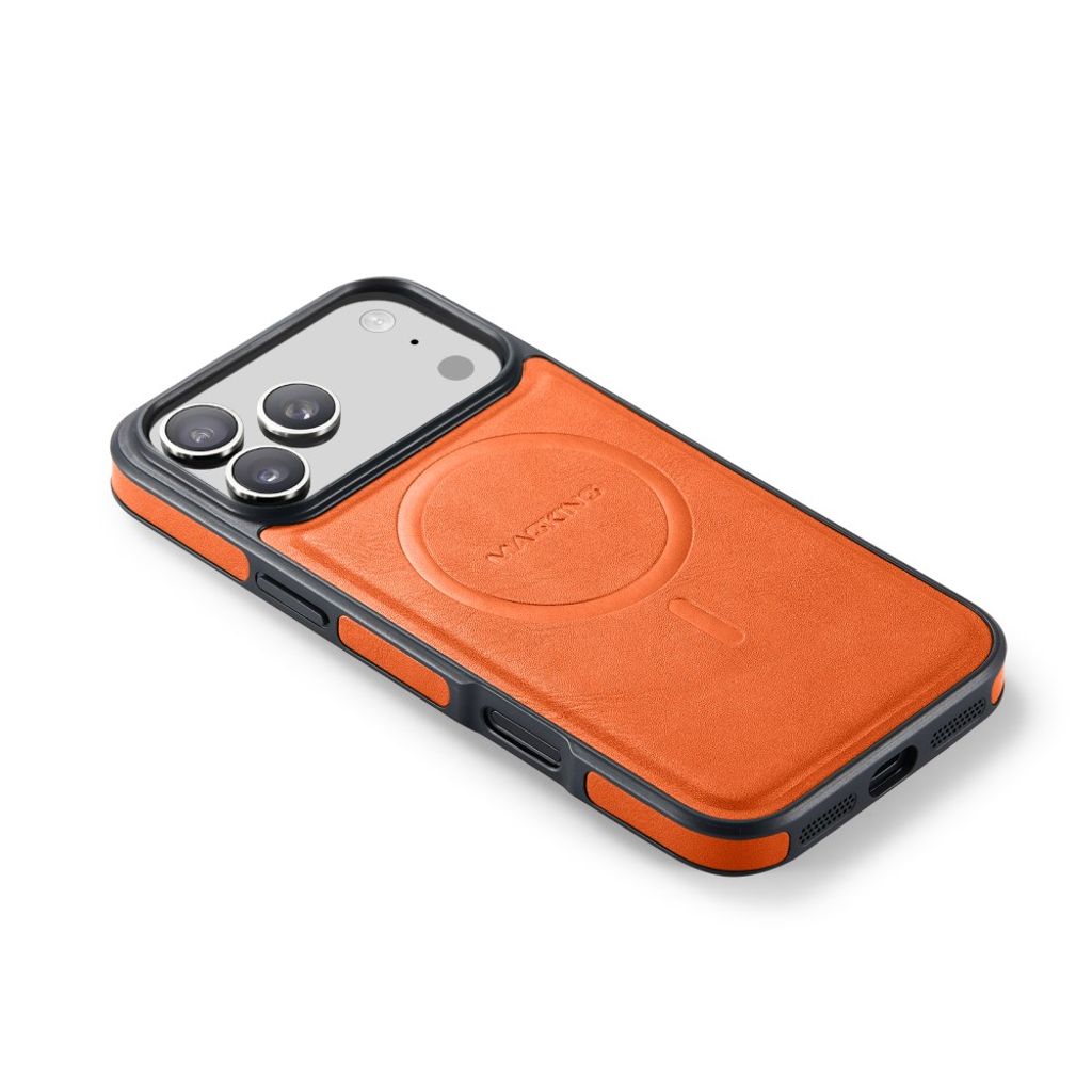 MAGKING K1 iPhone 18 Pro / 17 Pro MagSafe Skal i PU-läder - Orange