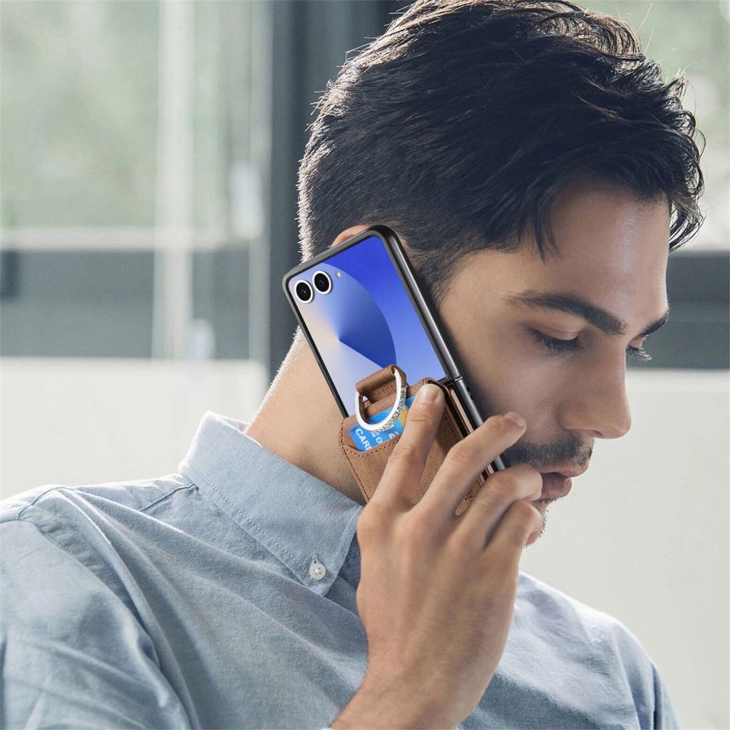 Samsung Galaxy Z Flip7 5G Skal med Ringhållare - Brun