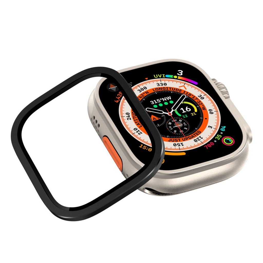 Apple Watch Ultra 3/Ultra 2/Ultra 49 mm skjermbeskytter i herdet glass – svart