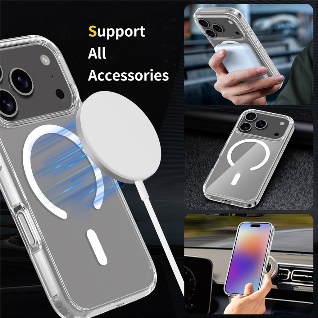 iPhone 18 Pro/17 Pro MagSafe Kuori - Läpinäkyvä
