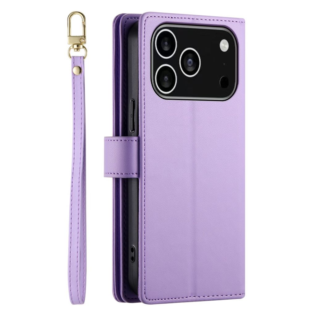 iPhone 17 Pro Plånboksfodral med Bärrem - Lila
