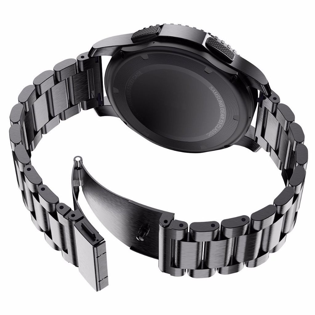 Samsung Gear S3 Classic/Frontier og andre urrem i rustfrit stål – sort