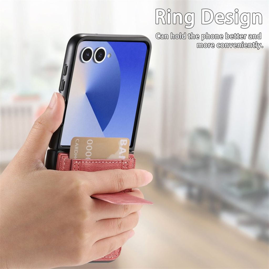 Samsung Galaxy Z Flip7 5G Cover med Kortholder - Lyserød