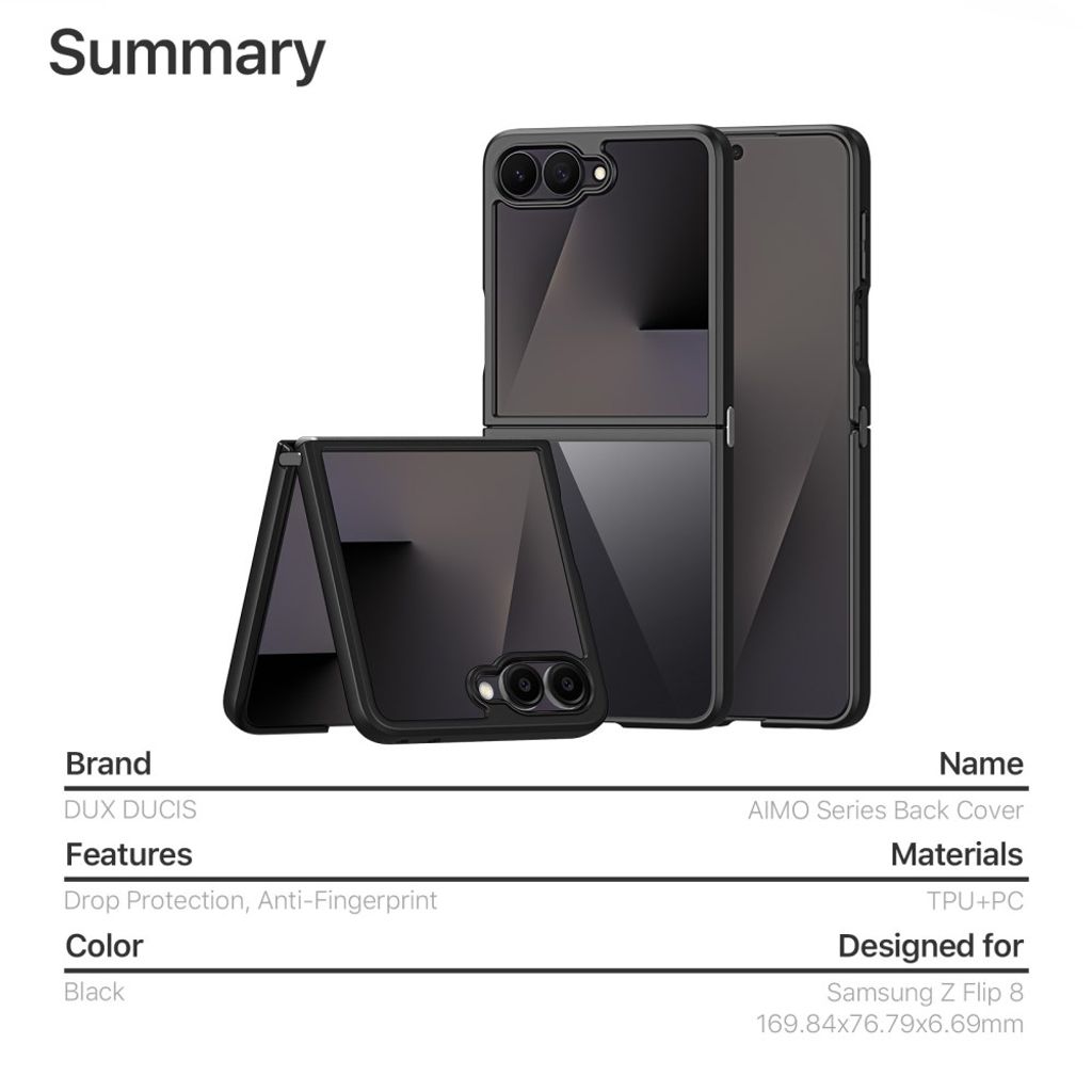 DUX DUCIS Samsung Galaxy Z Flip8 Cover - Sort
