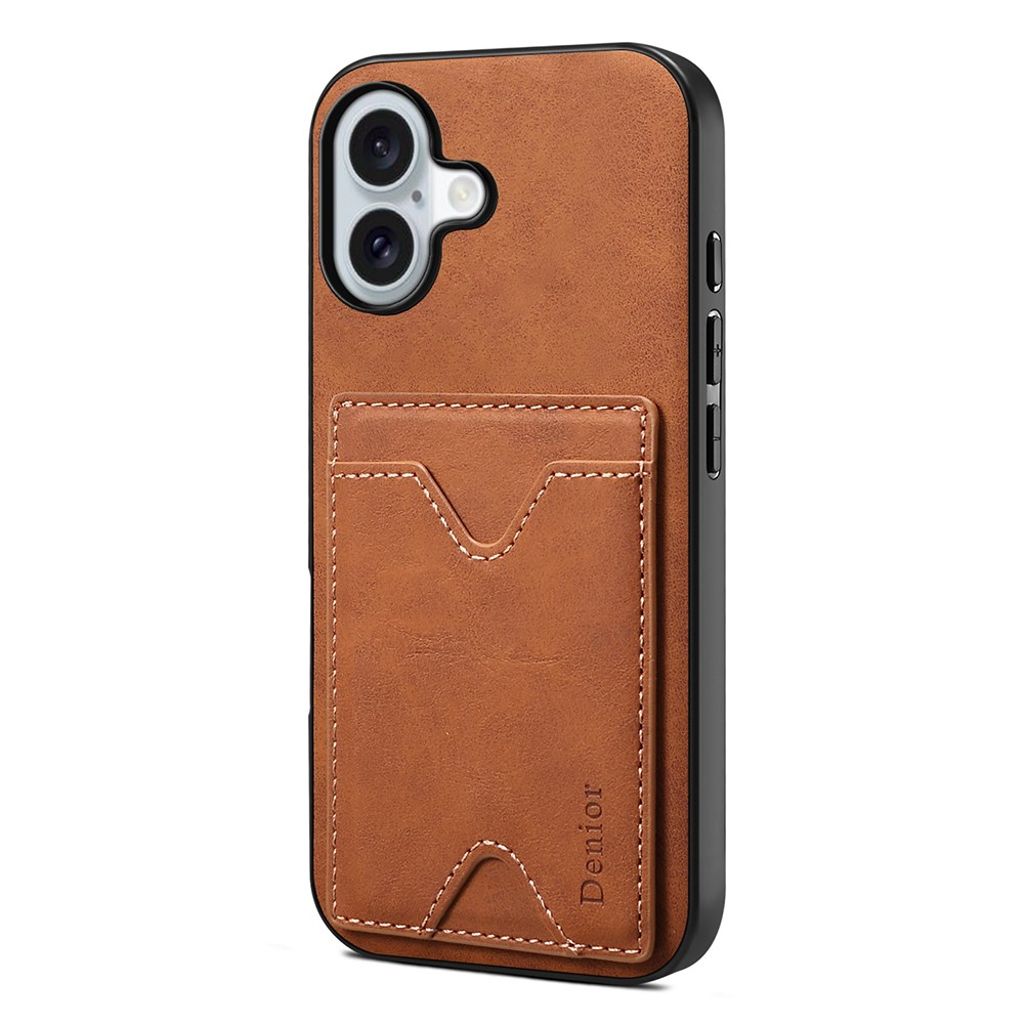 DENIOR iPhone 17 Cover med Stativ - Brun