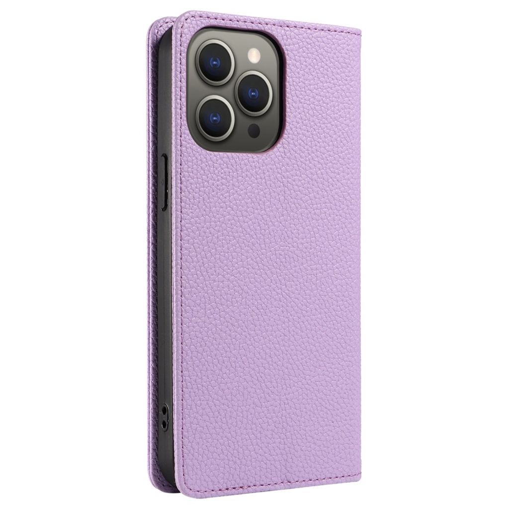 iPhone 14 Pro Max Wallet Cover RFID Blocking Magnetic - Purple