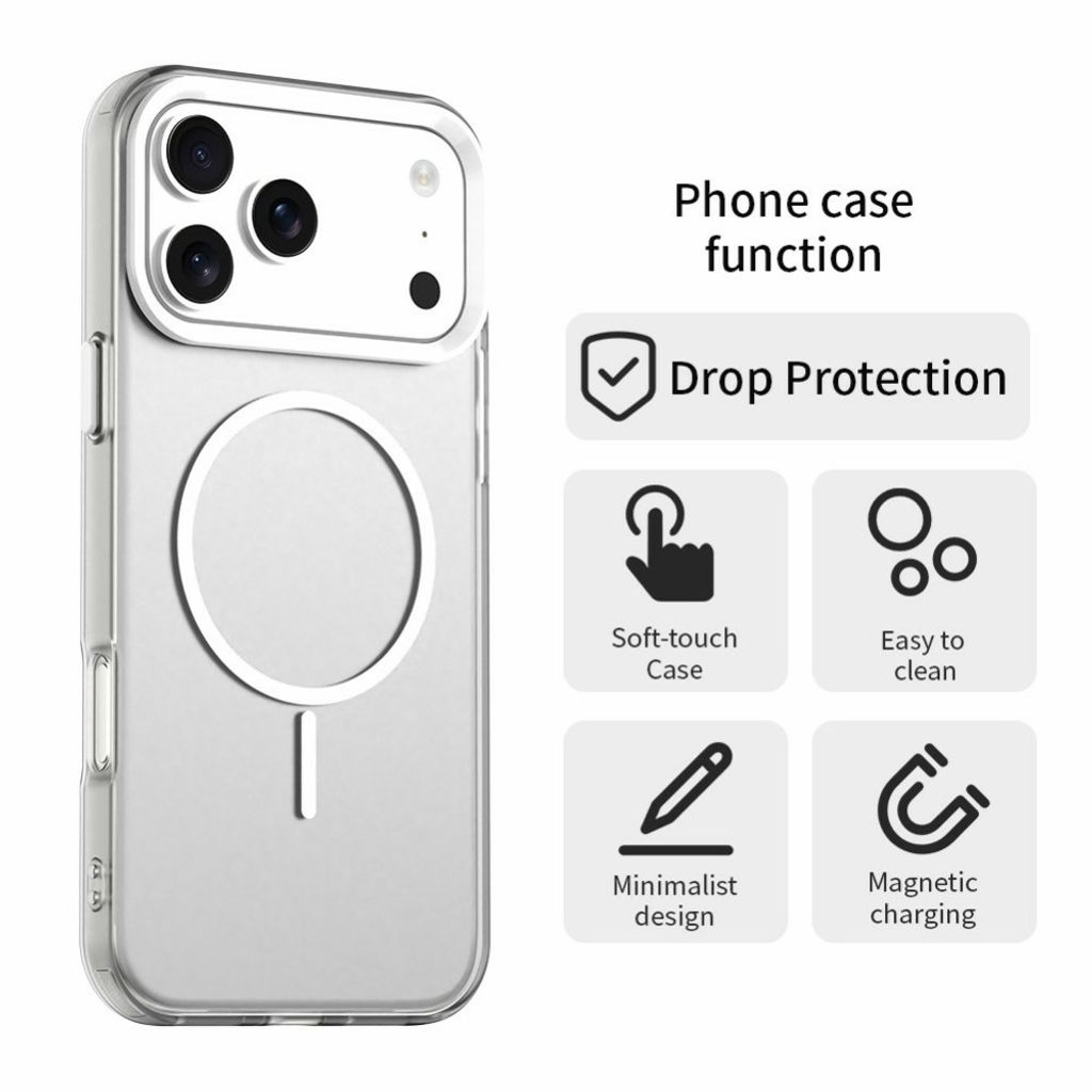 iPhone 18 Pro Max/17 Pro Max Deksel MagSafe-kompatibel - Hvit