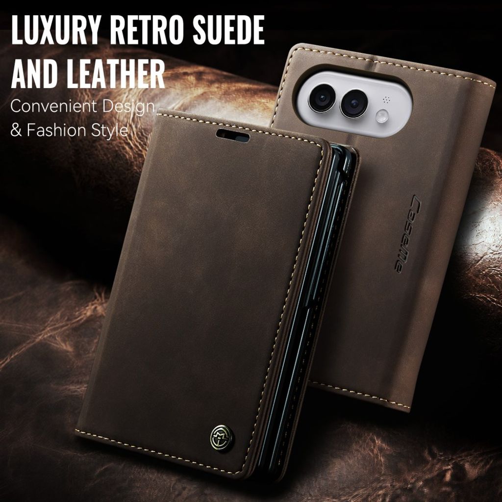 CASEME iPhone Duo Lompakkokotelo PU-nahkaa - Ruskea