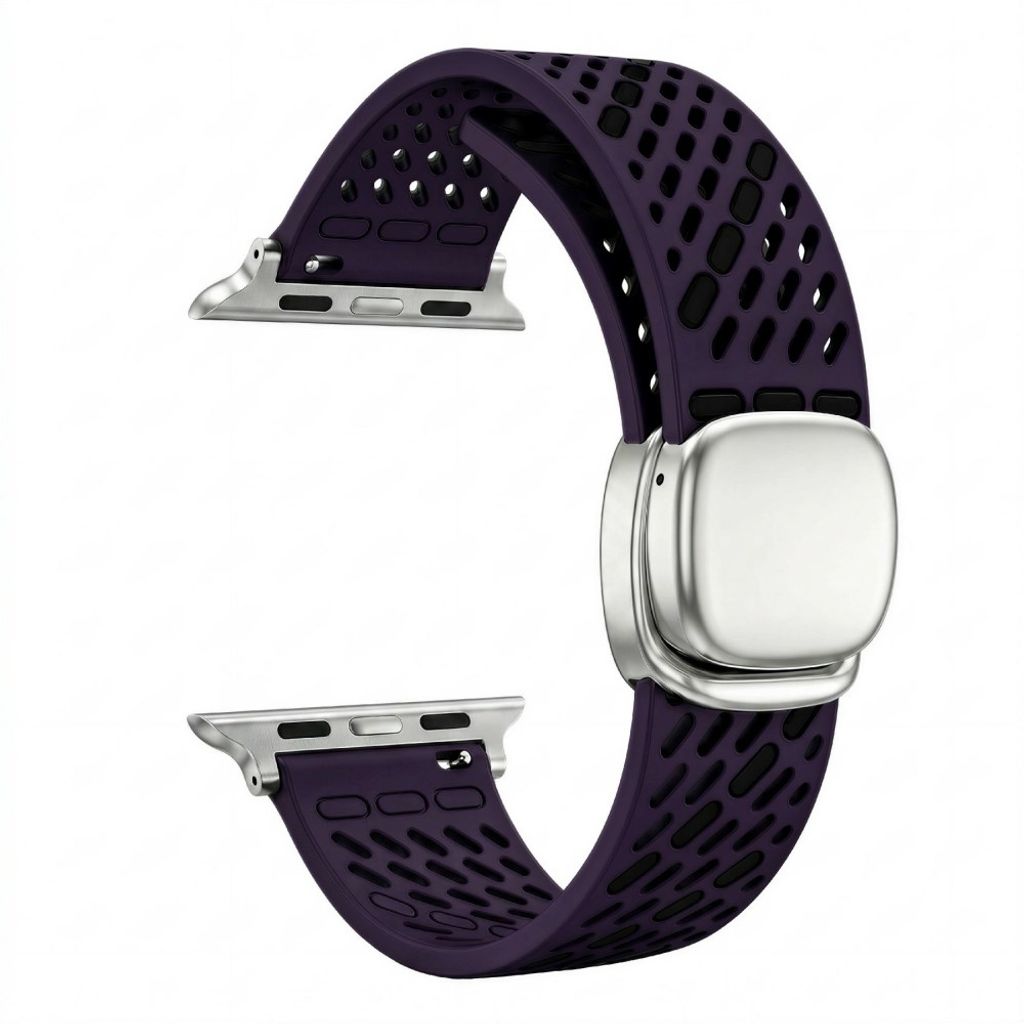 Apple Watch 42 / 41/ 40 / 38mm Klockarmband i Silikon - Lila/Svart