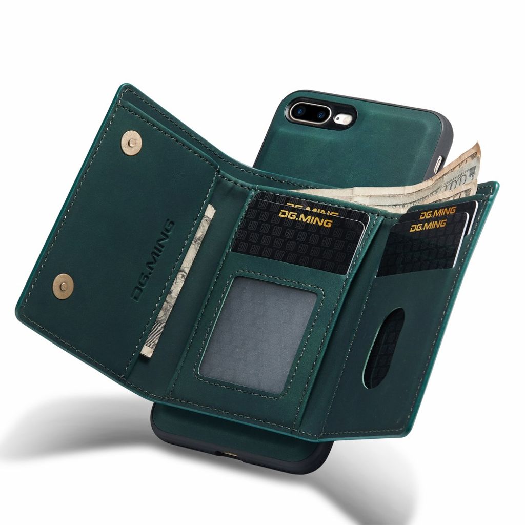 DG.MING iPhone 7 Plus / 8 Plus Cover med Pung - Grøn
