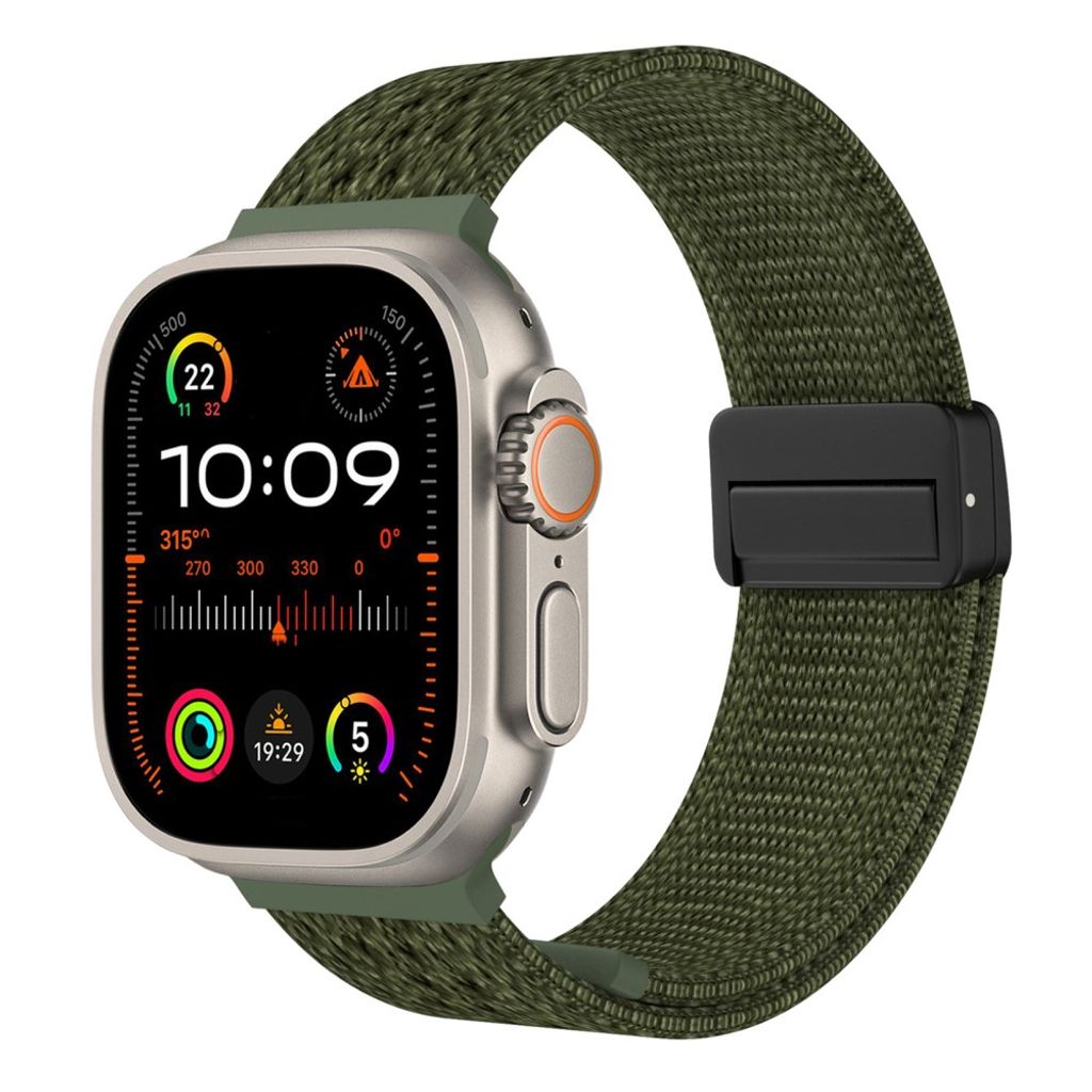 Apple Watch 42/41/40/38mm Klockarmband i nylon spetsdesign - Armégrön