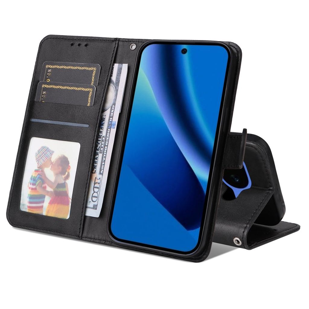 Google Pixel 10a Plånboksfodral PU-läder Kortfack - Svart