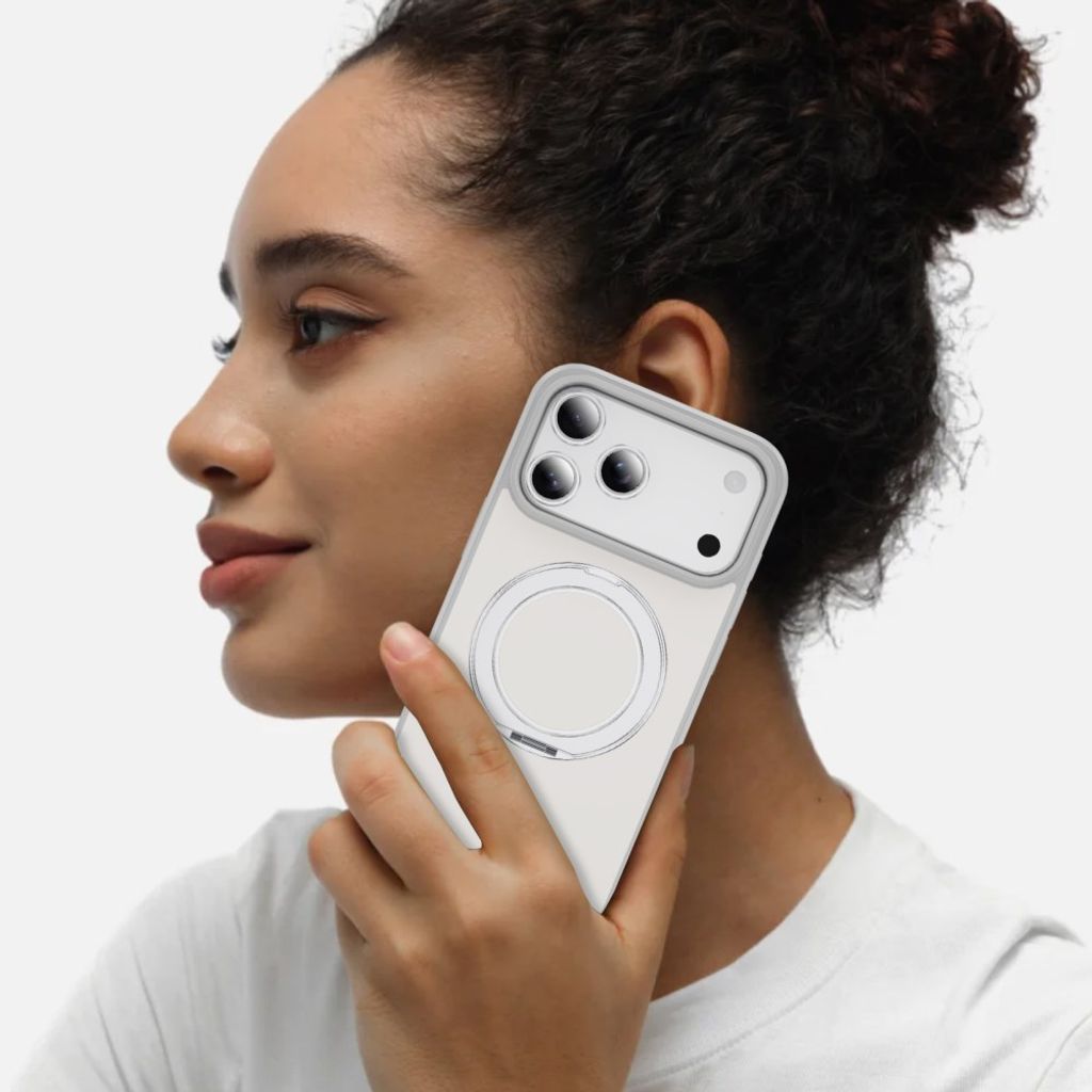 iPhone 18 Pro Max/17 Pro Max MagSafe Skal med ringstativ - Vit