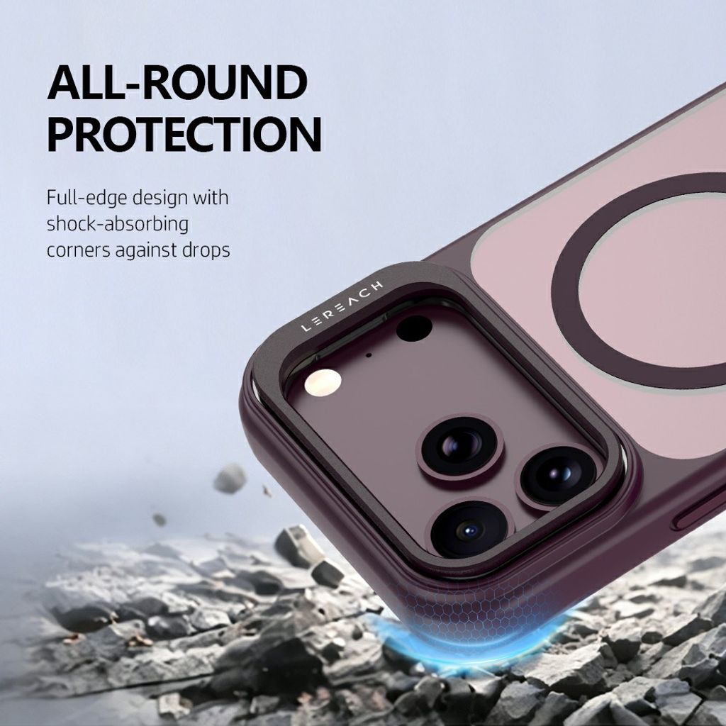 LEREACH iPhone 18 Pro Max/17 Pro Max MagSafe Kuori jalustalla - Sininen