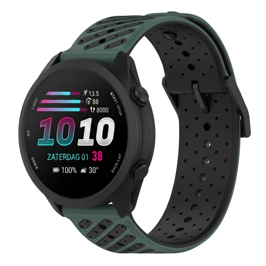 Garmin Forerunner 70/170/170 Music Silikone Urrem - Grøn/Sort