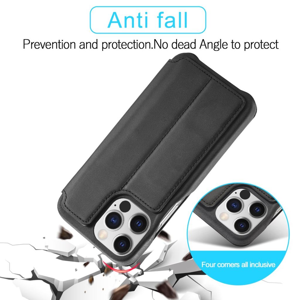 LC.IMEEKE iPhone 15 Pro Max Kotelo Jalusta - Musta