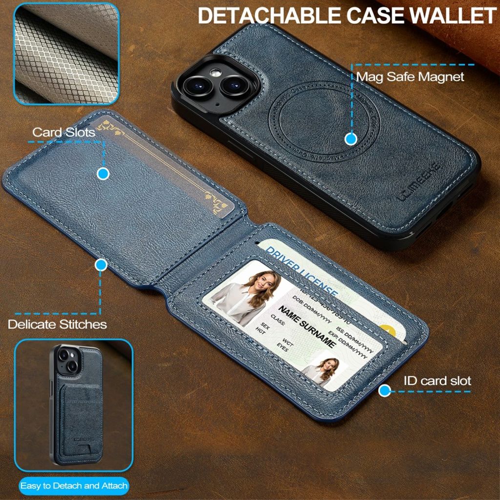 LC.IMEEKE iPhone 15 Plus Cover med MagSafe - Blå