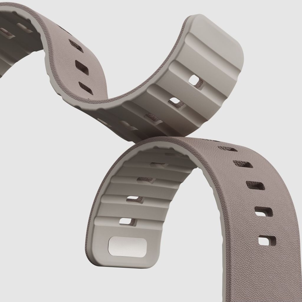 Apple Watch 49/46/44/42mm Klockarmband i texturerat silikon - Grå/Vit