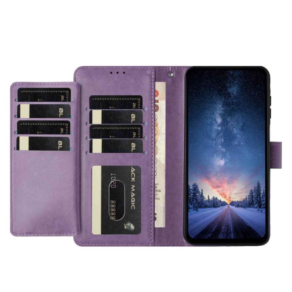 Xiaomi Redmi A7 Pro 5G Plånboksfodral med 8 Kortfack – Lila