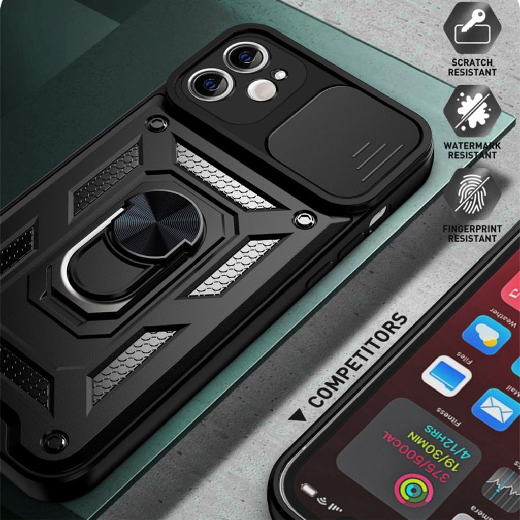 iPhone 11 Kuori Sormuksenpidike - Musta