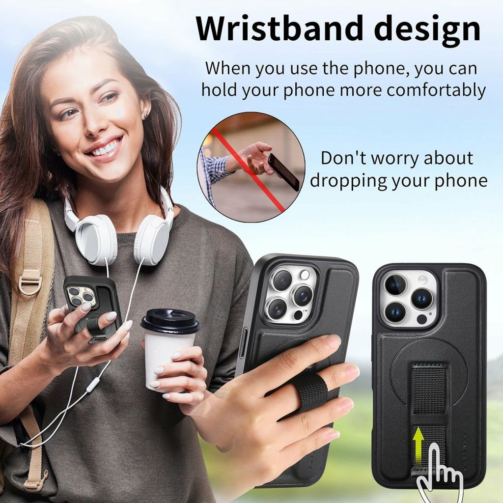 CASENEO iPhone 15 Pro MagSafe Wallet Cover RFID Blocking - Black