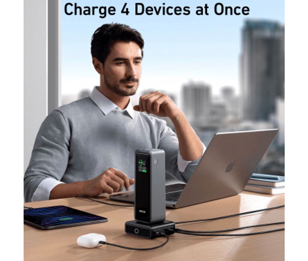 Anker Prime PowerBank Bordoplader 100W 1x Pogo Pin / 1x USB-C / 2x USB-A